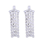 ( white)occidental style exaggerating diamond long style tassel earrings woman high personality trend same style ear st