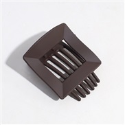 ( brown)Koreains pure color frosting hollow square high brief hair clip