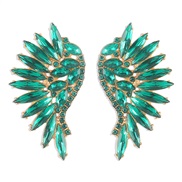 ( green)E occidental style personality color fully-jewelled earrings  exaggerating geometry angel creative ear stud