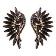 ( black)E occidental style personality color fully-jewelled earrings  exaggerating geometry angel creative ear stud