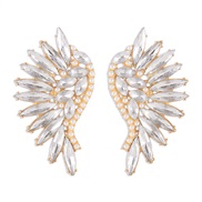 ( white)E occidental style personality color fully-jewelled earrings  exaggerating geometry angel creative ear stud
