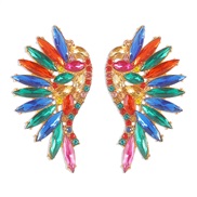( Color)E occidental style personality color fully-jewelled earrings  exaggerating geometry angel creative ear stud