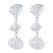 ( White k)E occidental style exaggerating geometry Irregular star earrings  wind Metal pattern long style Earring woman