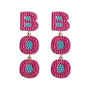 ( rose Red) creative personality brief Wordoo beads Alloy earring occidental style day earrings woman