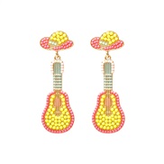 ( yellow)summer personality exaggerating Alloy diamond beads enamel earring brief fashion earrings