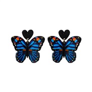 ( blue)summer fashion personality retro Acrylic color butterfly earrings imitate butterfly insect Earring
