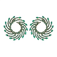 ( green)occidental style new exaggerating fully-jewelled sun flower Alloy diamond earrings woman fashion personality Ear