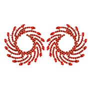 ( red)occidental style new exaggerating fully-jewelled sun flower Alloy diamond earrings woman fashion personality Ear