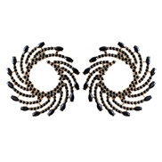 ( black)occidental style new exaggerating fully-jewelled sun flower Alloy diamond earrings woman fashion personality Ear
