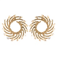( champagne)occidental style new exaggerating fully-jewelled sun flower Alloy diamond earrings woman fashion personalit