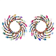 ( Color)occidental style new exaggerating fully-jewelled sun flower Alloy diamond earrings woman fashion personality Ear