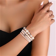 (BZ1365baise) occidental style Pearl bracelet set girl student Bohemia Five-pointed star love
