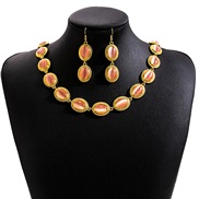 (E1 42 8)occidental style retro luxurious set  drop flowers earrings necklace
