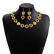 (E1992 7)occidental style retro luxurious set  drop flowers earrings necklace