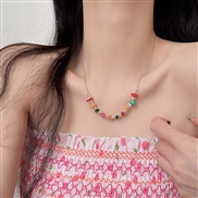 (color )color gravel snake splice necklace woman samll wind fashion personality girl clavicle chain
