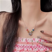 (love )color gravel snake splice necklace woman samll wind fashion personality girl clavicle chain