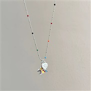(butterfly love )color zircon butterfly necklace womanins personality wind fashion summer clavicle chain samll