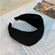 (F 667  black)occidental style width Cloth brief pure color Headband  Headband head woman