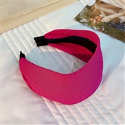 (F 667  rose Red)occidental style width Cloth brief pure color Headband  Headband head woman