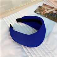 (F 667  blue)occidental style width Cloth brief pure color Headband  Headband head woman