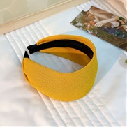 (F 667  yellow)occidental style width Cloth brief pure color Headband  Headband head woman