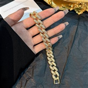 (1  S 2 6)occidental style high-end luxurious chain bracelet bronze gold plated embed zircon bracelet fashion