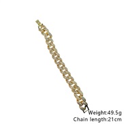 (+zircon )occidental style high-end luxurious chain bracelet bronze gold plated embed zircon bracelet fashion