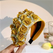 (F 648  yellow) flowers exaggerating Headband  original style width Headband head woman