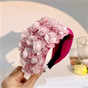 (F 648  Pink) flowers exaggerating Headband  original style width Headband head woman