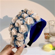 (F 648  blue) flowers exaggerating Headband  original style width Headband head woman