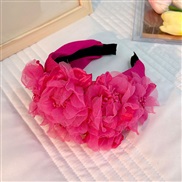 (F 65   rose Red)occidental style Headband all-Purposeins handmade Cloth head  original width flowers Headband