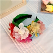 (F 65   Color)occidental style Headband all-Purposeins handmade Cloth head  original width flowers Headband