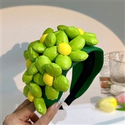 (F 664  green)occidental style width fashion small fresh flowers Headband  original style handmade Cloth exaggerating H