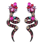 ( red)E occidental style exaggerating personality colorful diamond snake Earring  enamel fashion retro earring creative