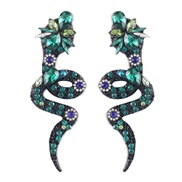 ( green)E occidental style exaggerating personality colorful diamond snake Earring  enamel fashion retro earring creati