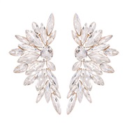 ( white)summerins wind occidental style fully-jewelled earrings woman Alloy diamond Earring exaggerating flowers geomet