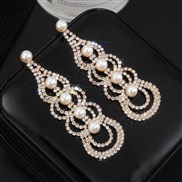 ( Gold)Pearl earrings claw chain diamond long style earring stage fashion temperament brilliant EarringE
