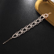 ( Gold) occidental style flash diamond claw chain width bracelet Rhinestone stage bracelet bride