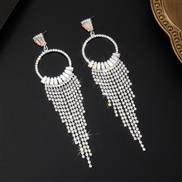 ( Silver)zircon claw chain Rhinestone long style tassel earrings earring stage atmospheric EarringE