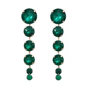 ( green)claw chain occidental style earrings fully-jewelled Earring woman multilayer Round glass diamond long style ear