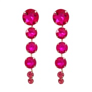 ( rose Red)claw chain occidental style earrings fully-jewelled Earring woman multilayer Round glass diamond long style 