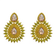 ( yellow)fashion colorful diamond earrings occidental style exaggerating Earring woman Alloy diamond drop ear stud