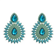 ( blue)fashion colorful diamond earrings occidental style exaggerating Earring woman Alloy diamond drop ear stud