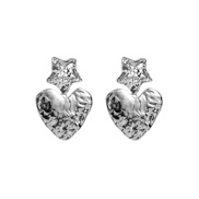 ( Silver)occidental style fashion retro wind earrings geometry Metal Irregular pattern ear stud exaggerating love earri