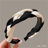 (FG 6  1  Black +)Headband woman high Headband width Cloth all-Purpose head