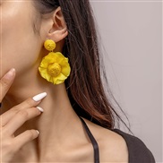 (EZ48 4huangse)E occidental style flowers handmade earrings Earring woman elegant flowers woman