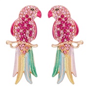 ( Pink) occidental style retro fully-jewelled color lovely animal samll lady earrings ear stud