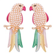 ( white) occidental style retro fully-jewelled color lovely animal samll lady earrings ear stud