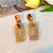 (E 1394 coffeeg )earrings occidental style Acetate sheet geometry flowers earrings woman original fashion all-Purpose E