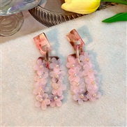 (E 1394  Pink)earrings occidental style Acetate sheet geometry flowers earrings woman original fashion all-Purpose Earr